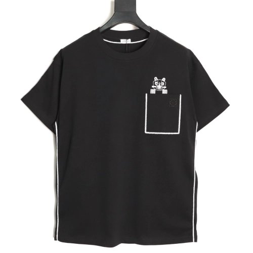 Loewe embroidered cat logo short-sleeved T-shirt TSK1,Loewe