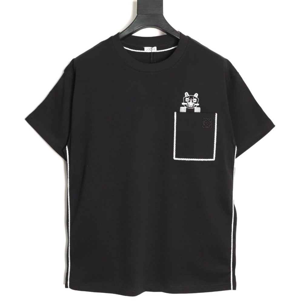 Loewe embroidered cat logo short-sleeved T-shirt TSK1,Loewe