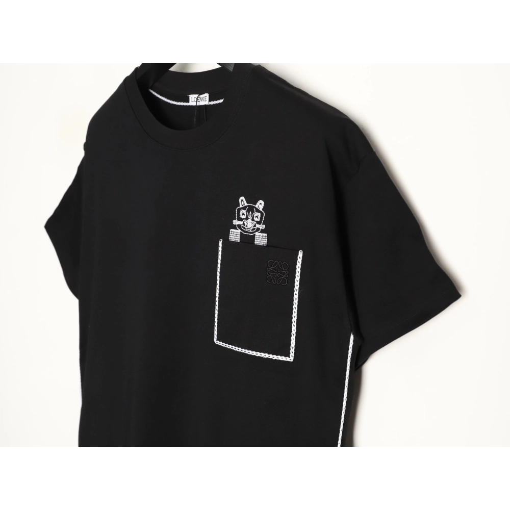 Loewe embroidered cat logo short-sleeved T-shirt TSK1,Loewe