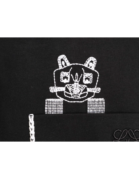 Loewe embroidered cat logo short-sleeved T-shirt TSK1,Loewe