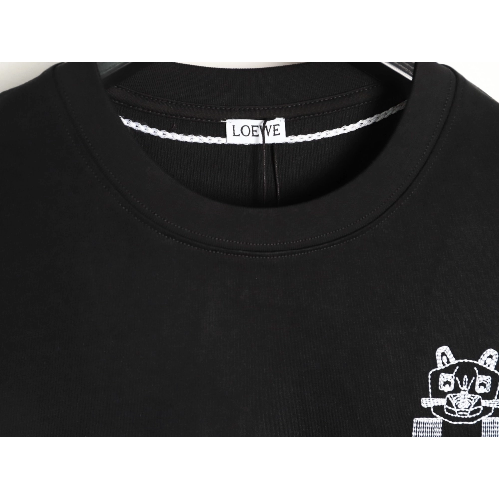Loewe embroidered cat logo short-sleeved T-shirt TSK1,Loewe