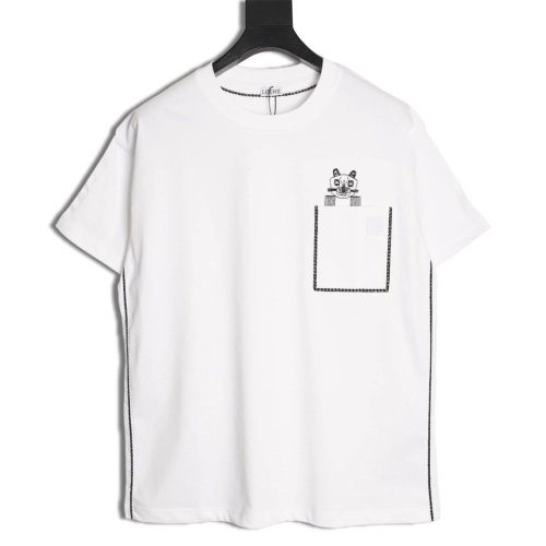Loewe embroidered cat logo short-sleeved T-shirt,Loewe