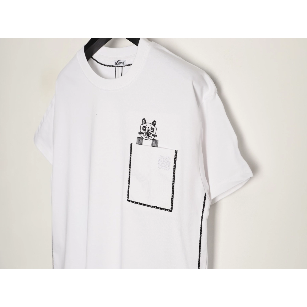 Loewe embroidered cat logo short-sleeved T-shirt,Loewe
