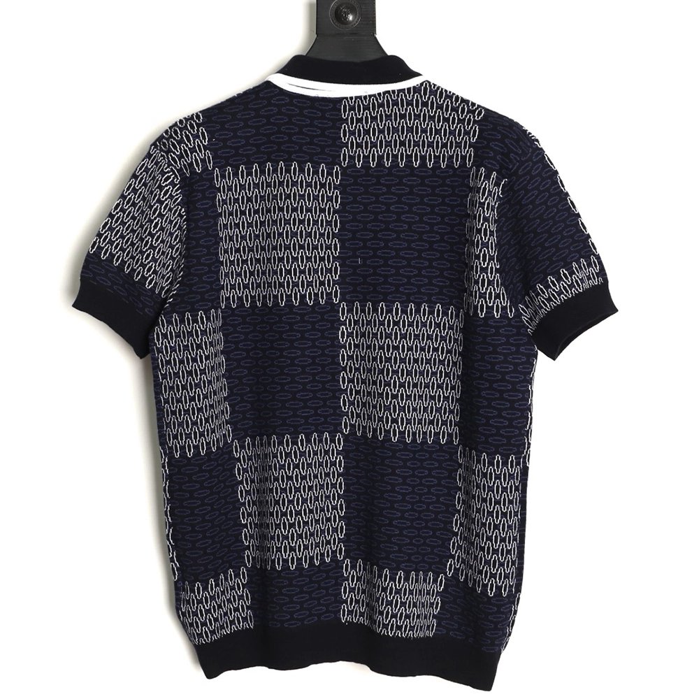 Louis Vuitton Damier Jacquard Knit Short-Sleeve Cardigan,Louis Vuitton