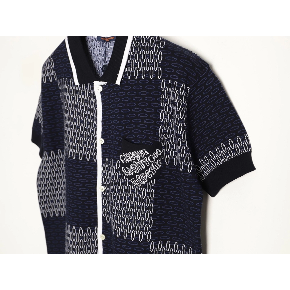 Louis Vuitton Damier Jacquard Knit Short-Sleeve Cardigan,Louis Vuitton