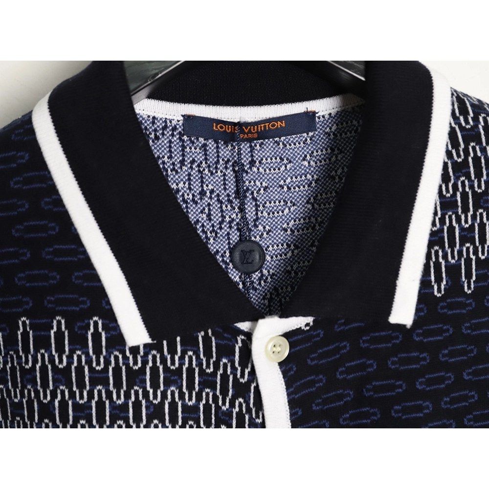 Louis Vuitton Damier Jacquard Knit Short-Sleeve Cardigan,Louis Vuitton
