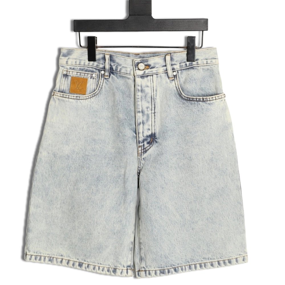 Louis Vuitton embroidered pocket logo denim shorts,Louis Vuitton