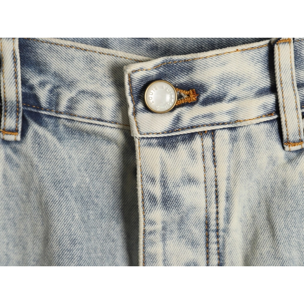 Louis Vuitton embroidered pocket logo denim shorts,Louis Vuitton