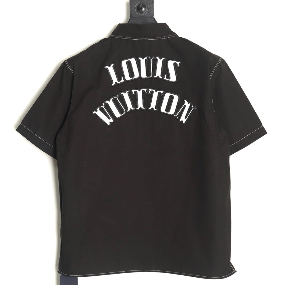 Louis Vuitton Dice Letter Embroidered Short-Sleeve Shirt,Louis Vuitton