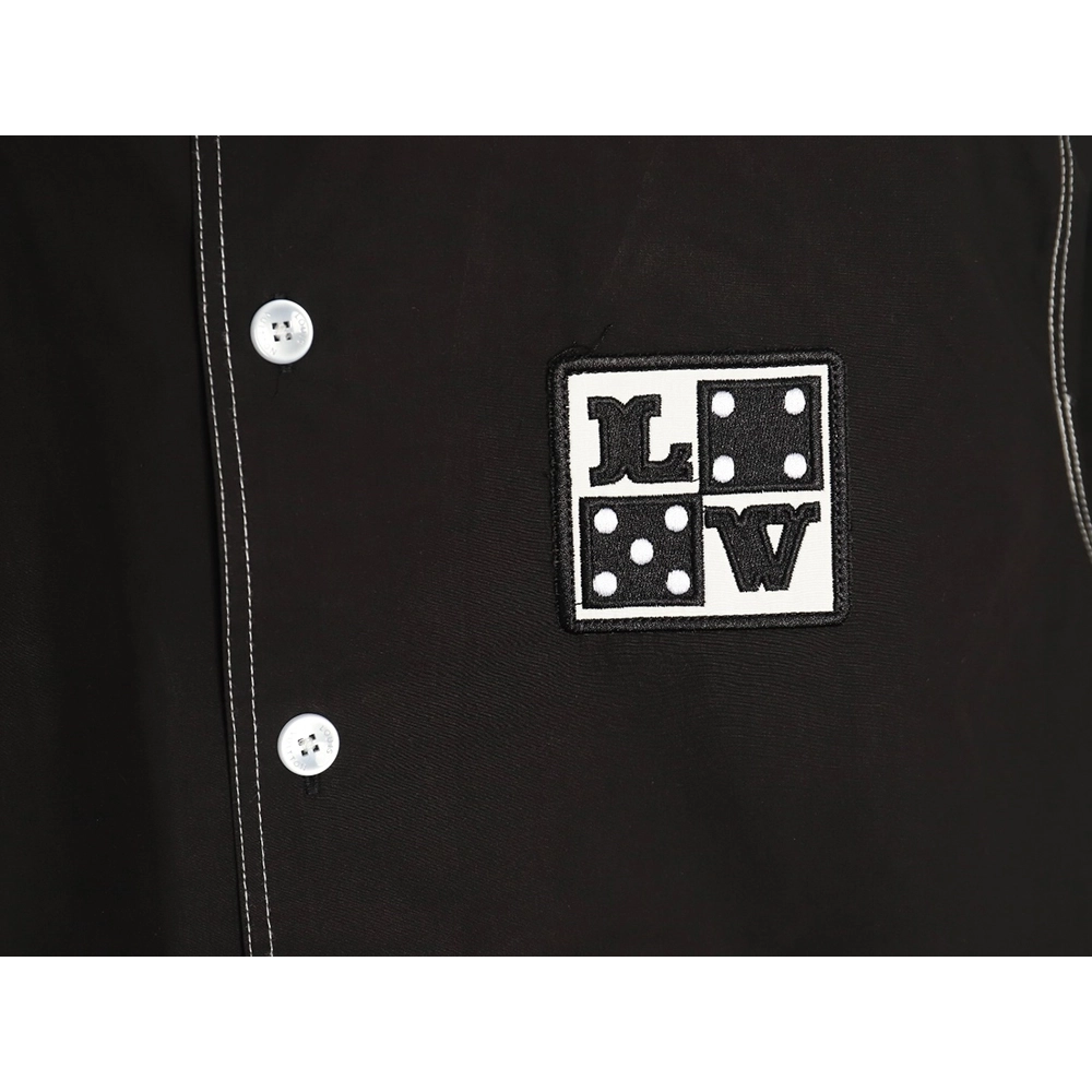 Louis Vuitton Dice Letter Embroidered Short-Sleeve Shirt,Louis Vuitton