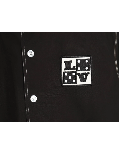Louis Vuitton Dice Letter Embroidered Short-Sleeve Shirt,Louis Vuitton