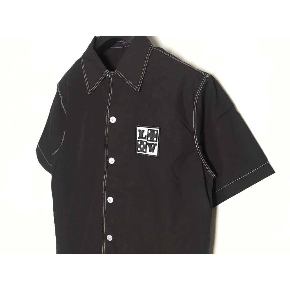 Louis Vuitton Dice Letter Embroidered Short-Sleeve Shirt,Louis Vuitton