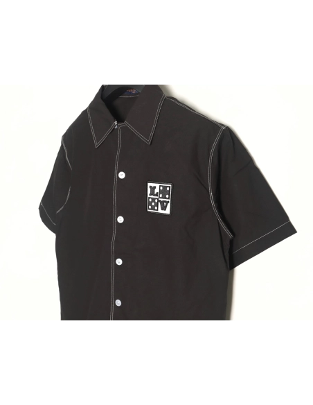 Louis Vuitton Dice Letter Embroidered Short-Sleeve Shirt,Louis Vuitton