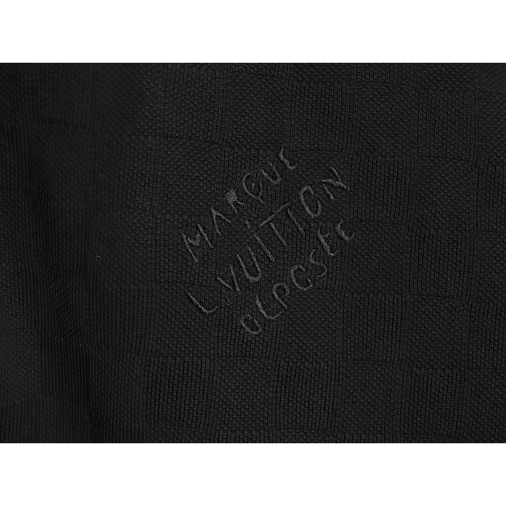 Louis Vuitton Pearl Button Checkered Embroidered Short-Sleeve Polo Shirt TSK1,Louis Vuitton