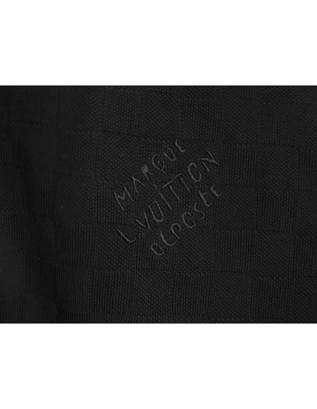 Louis Vuitton Pearl Button Checkered Embroidered Short-Sleeve Polo Shirt TSK1,Louis Vuitton