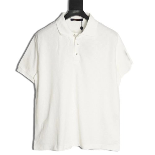 Louis Vuitton Pearl Button Checkered Embroidered Short-Sleeve Polo Shirt,Louis Vuitton