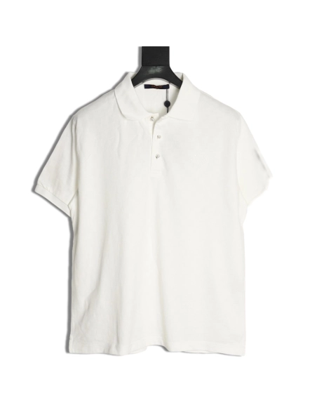 Louis Vuitton Pearl Button Checkered Embroidered Short-Sleeve Polo Shirt,Louis Vuitton