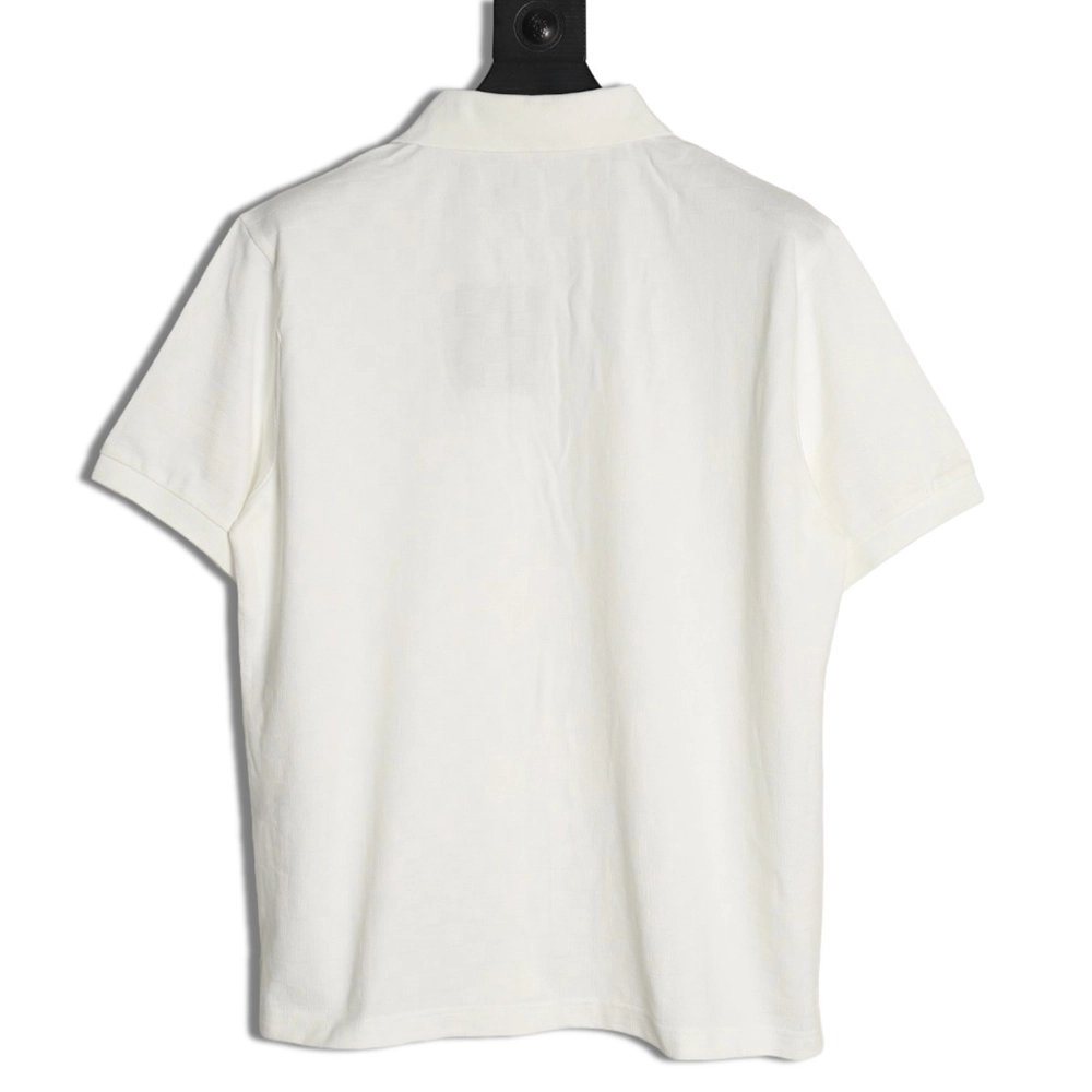 Louis Vuitton Pearl Button Checkered Embroidered Short-Sleeve Polo Shirt,Louis Vuitton