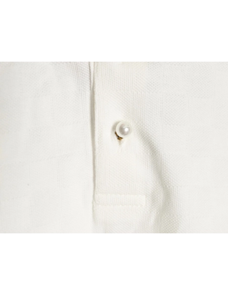 Louis Vuitton Pearl Button Checkered Embroidered Short-Sleeve Polo Shirt,Louis Vuitton
