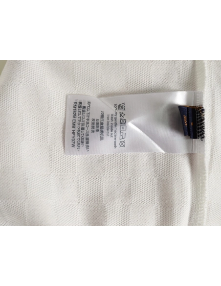 Louis Vuitton Pearl Button Checkered Embroidered Short-Sleeve Polo Shirt,Louis Vuitton