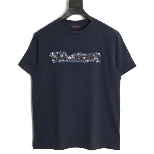Louis Vuitton Appliqu¨¦ Embroidered Short-Sleeve T-Shirt,Louis Vuitton
