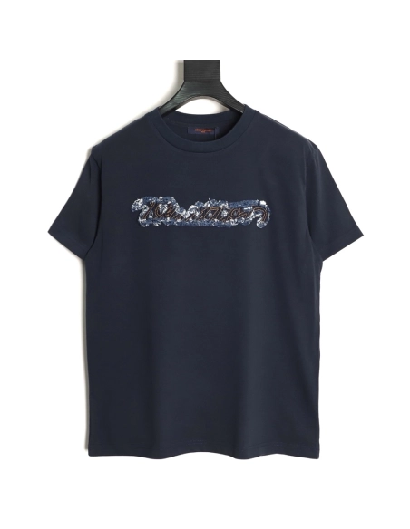 Louis Vuitton Appliqu¨¦ Embroidered Short-Sleeve T-Shirt,Louis Vuitton