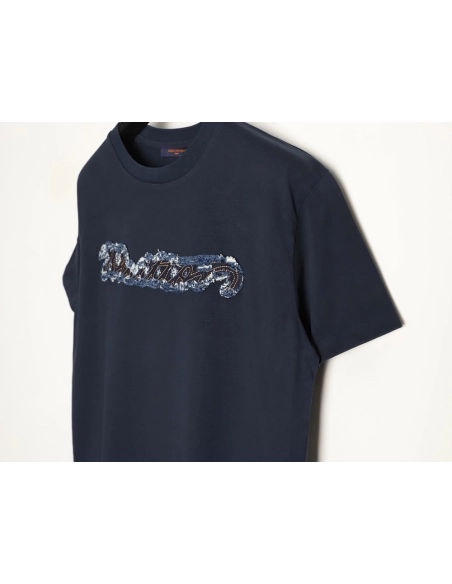 Louis Vuitton Appliqu¨¦ Embroidered Short-Sleeve T-Shirt,Louis Vuitton