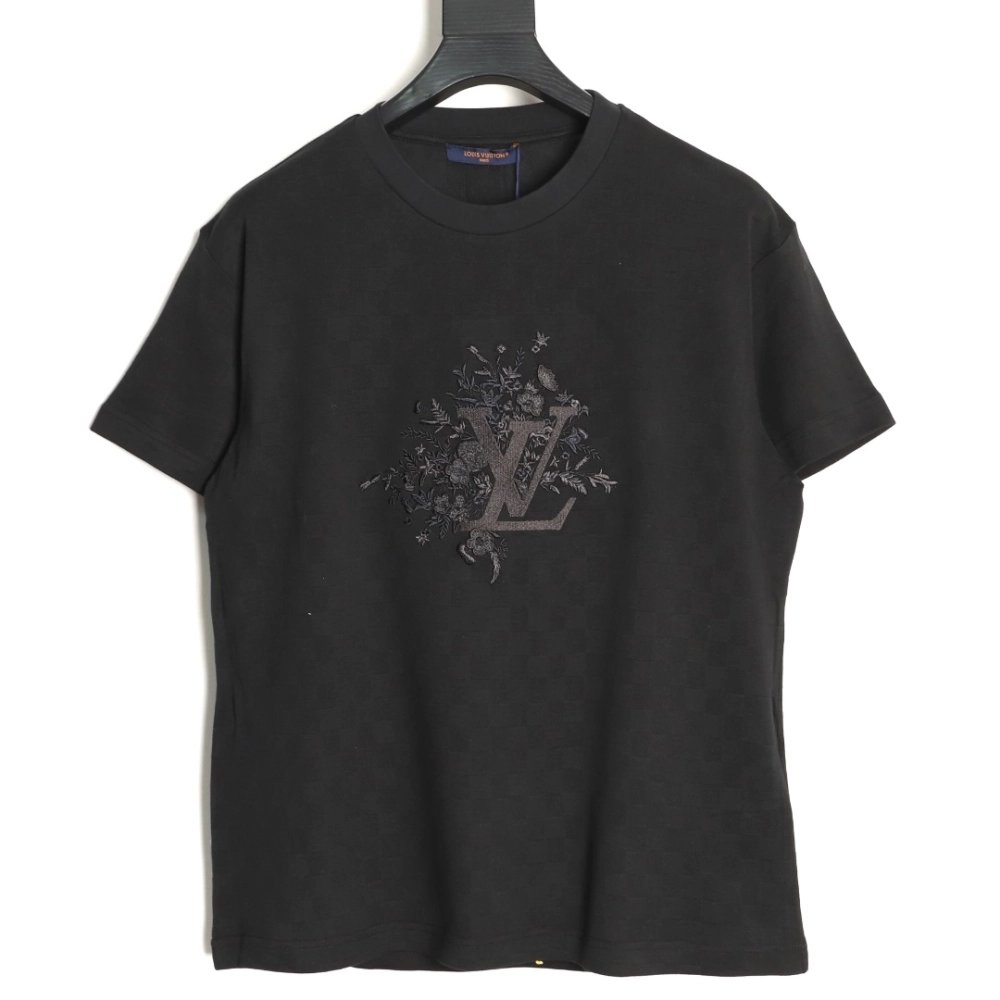 Louis Vuitton Bouquet Embroidery Short-Sleeve T-Shirt,Louis Vuitton
