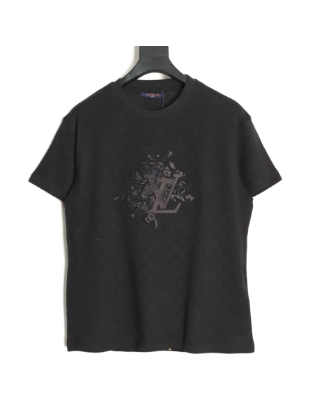 Louis Vuitton Bouquet Embroidery Short-Sleeve T-Shirt,Louis Vuitton