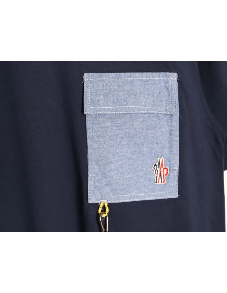 Moncler patch hook logo pocket short-sleeved T-shirt TSK1,Moncler