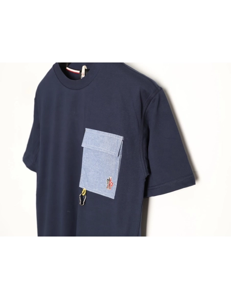 Moncler patch hook logo pocket short-sleeved T-shirt TSK1,Moncler