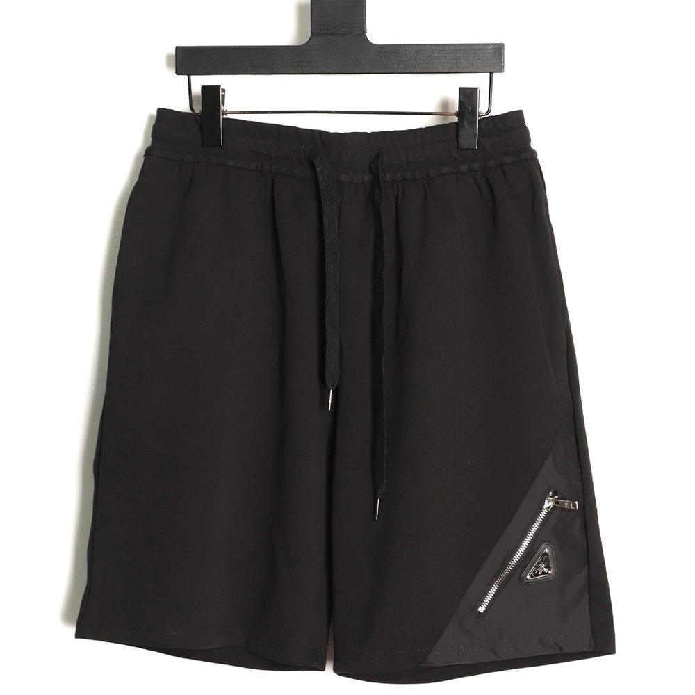 Prada slanted triangle pocket zipper shorts,Prada