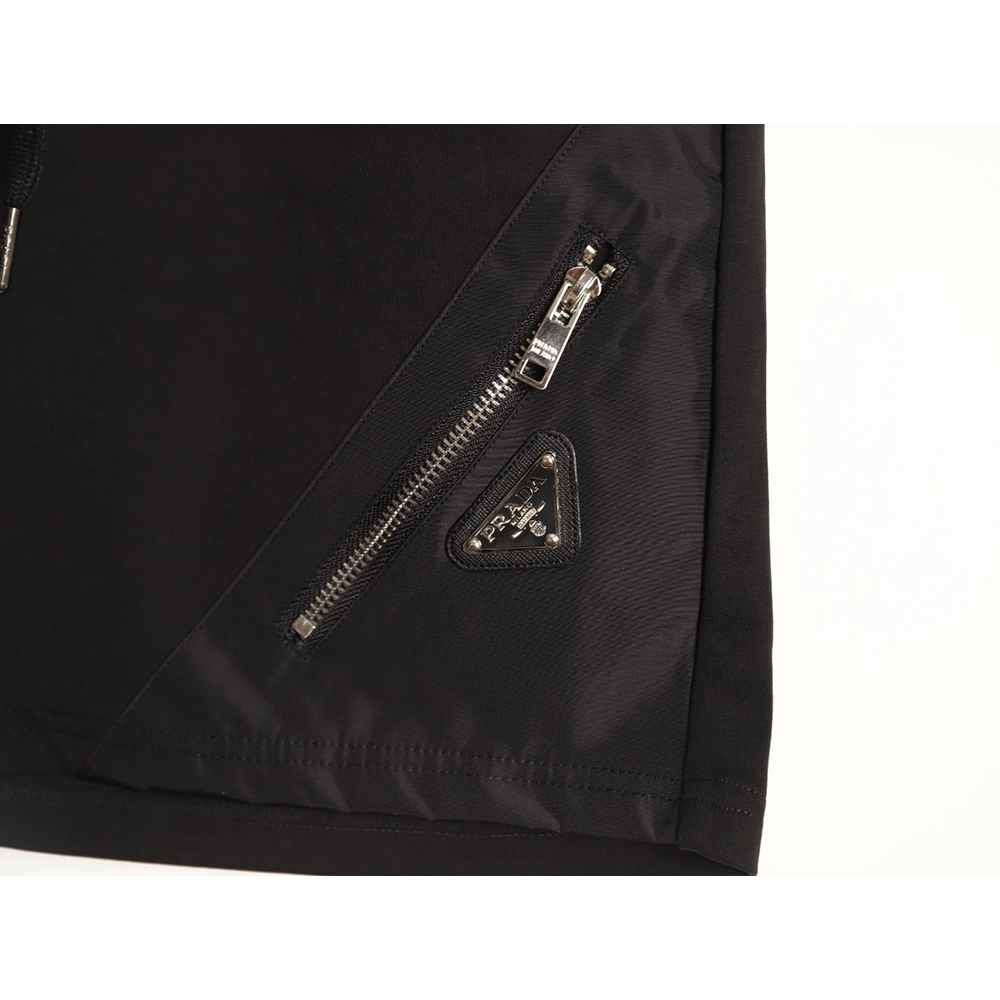 Prada slanted triangle pocket zipper shorts,Prada