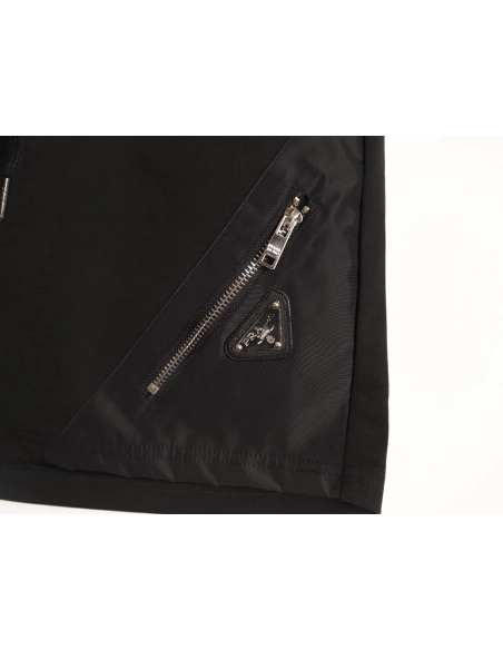 Prada slanted triangle pocket zipper shorts,Prada