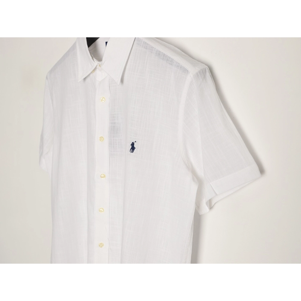 Ralph Lauren Embroidered Logo Linen Short-Sleeve Shirt,Ralph Lauren