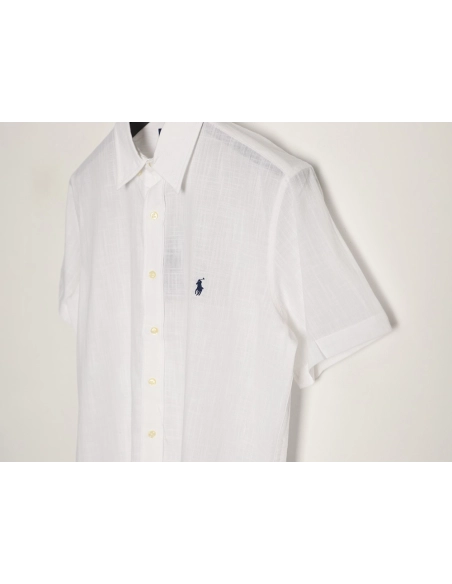 Ralph Lauren Embroidered Logo Linen Short-Sleeve Shirt,Ralph Lauren