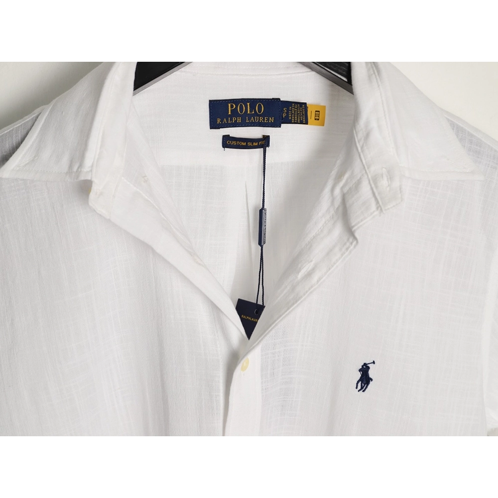 Ralph Lauren Embroidered Logo Linen Short-Sleeve Shirt,Ralph Lauren