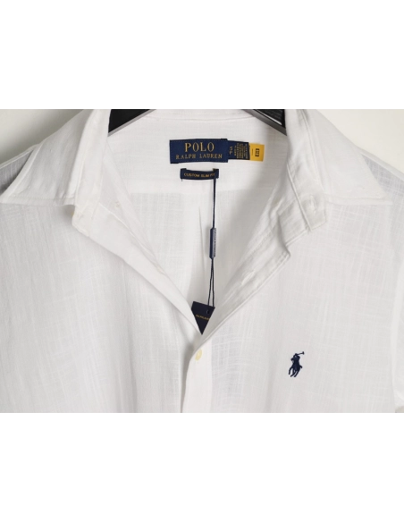 Ralph Lauren Embroidered Logo Linen Short-Sleeve Shirt,Ralph Lauren