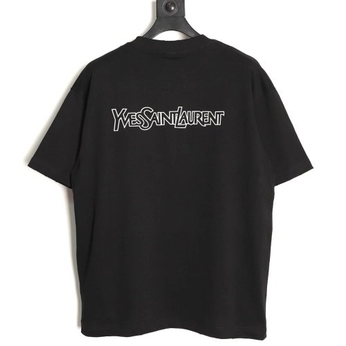 Saint Laurent silicone letter print short-sleeved T-shirt TSK1,Saint Laurent