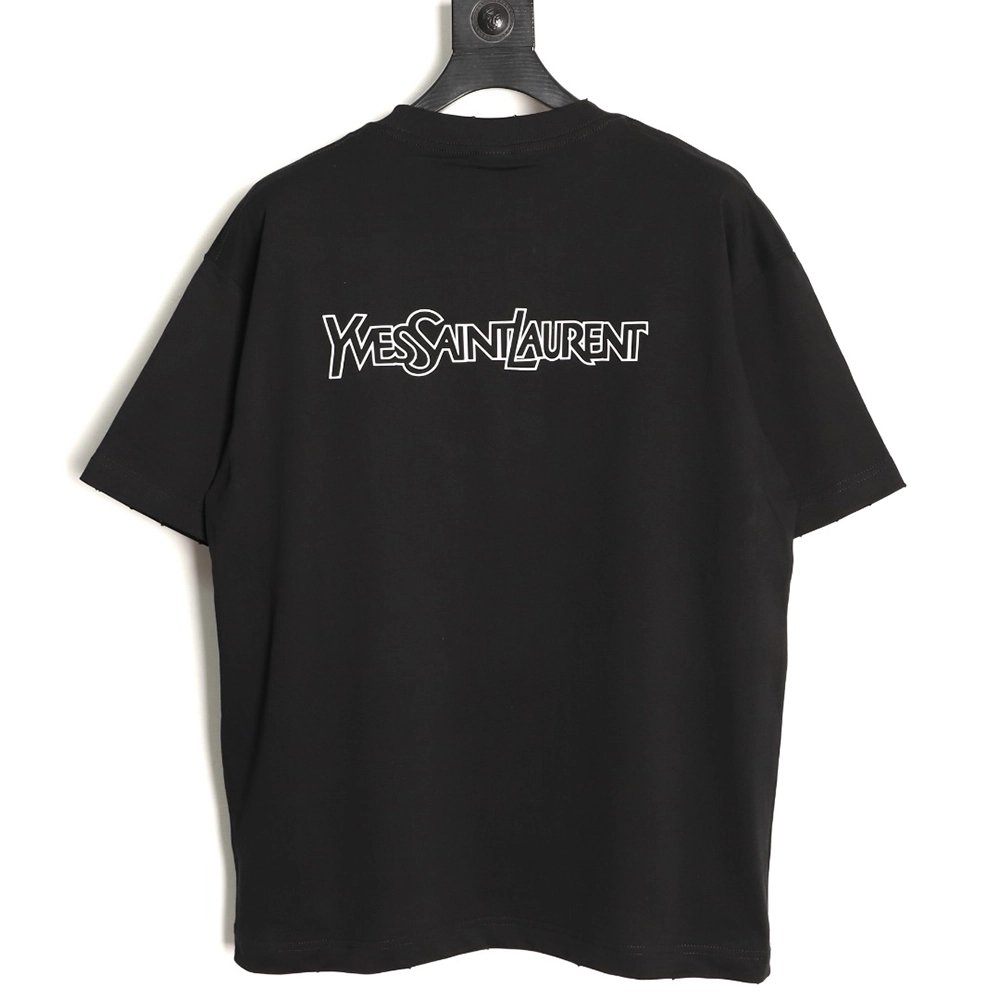 Saint Laurent silicone letter print short-sleeved T-shirt TSK1,Saint Laurent