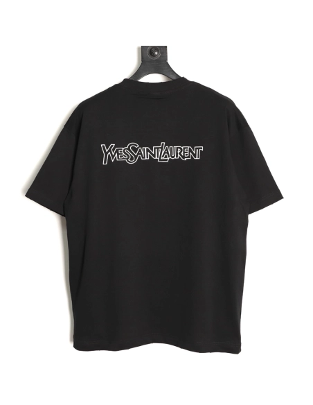 Saint Laurent silicone letter print short-sleeved T-shirt TSK1,Saint Laurent