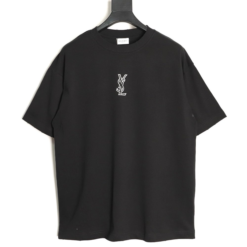 Saint Laurent silicone letter print short-sleeved T-shirt TSK1,Saint Laurent