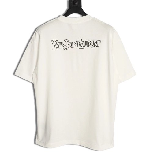 Saint Laurent silicone letter print short-sleeved T-shirt,Saint Laurent