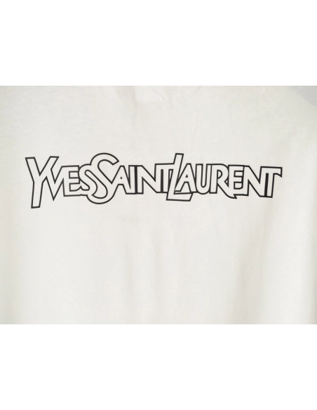 Saint Laurent silicone letter print short-sleeved T-shirt,Saint Laurent