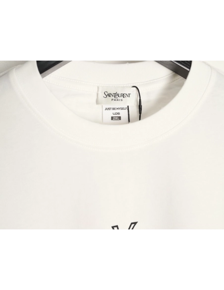 Saint Laurent silicone letter print short-sleeved T-shirt,Saint Laurent
