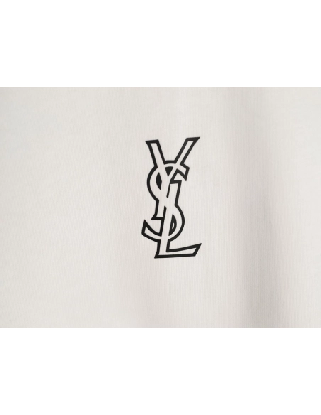 Saint Laurent silicone letter print short-sleeved T-shirt,Saint Laurent