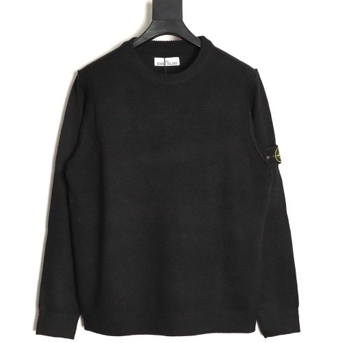 Stone Island Classic Sleeve Badge Crewneck Knit Sweater,Stone Island