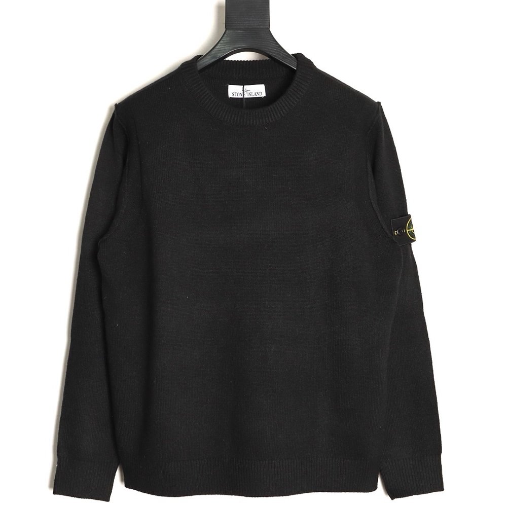 Stone Island Classic Sleeve Badge Crewneck Knit Sweater,Stone Island
