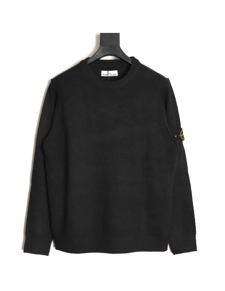 Stone Island Classic Sleeve Badge Crewneck Knit Sweater,Stone Island