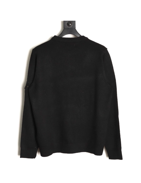 Stone Island Classic Sleeve Badge Crewneck Knit Sweater,Stone Island